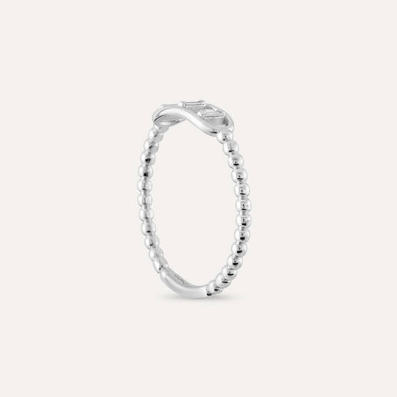 0.08 CT Baguette Cut Diamond White Gold Ring - 5