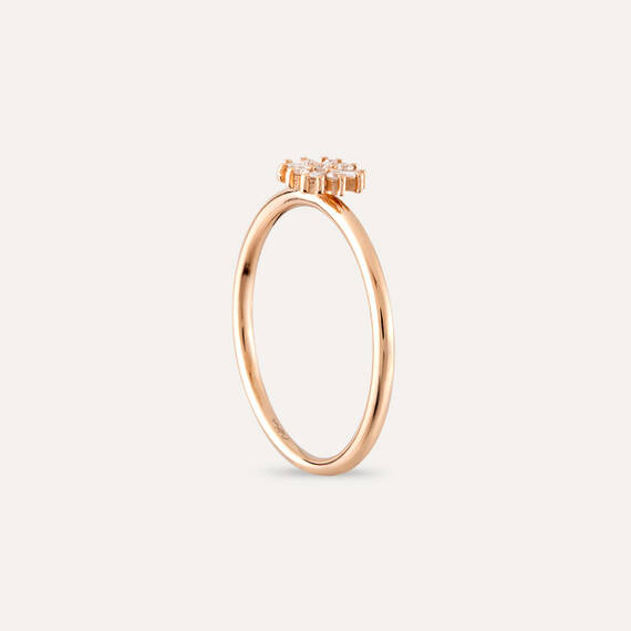 0.12 CT Baguette Cut Diamond Rose Gold Ring - 6