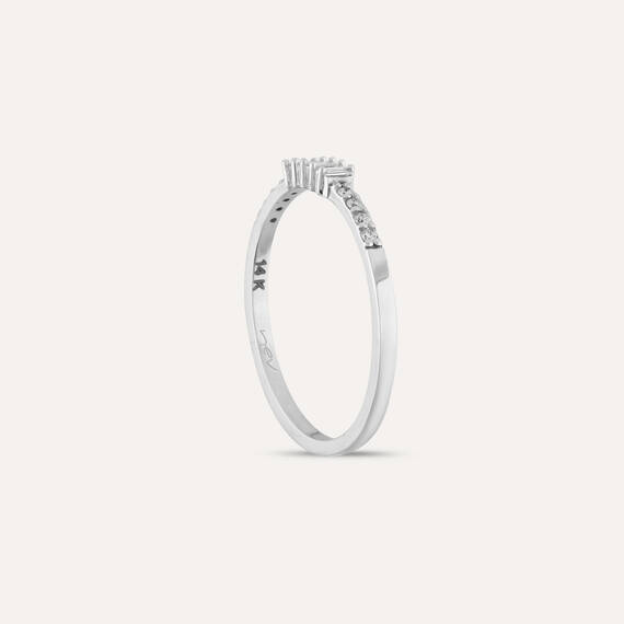0.13 CT Baguette Cut Diamond White Gold Ring - 6