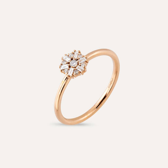 0.15 CT Baguette Cut Diamond Rose Gold Ring - 4