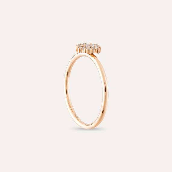 0.15 CT Baguette Cut Diamond Rose Gold Ring - 5