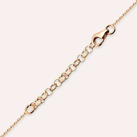 0.18 CT Diamond and Enamel Rose Gold Necklace - 5