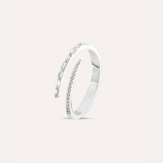 0.19 CT Baguette Cut Diamond White Gold Ring - 4