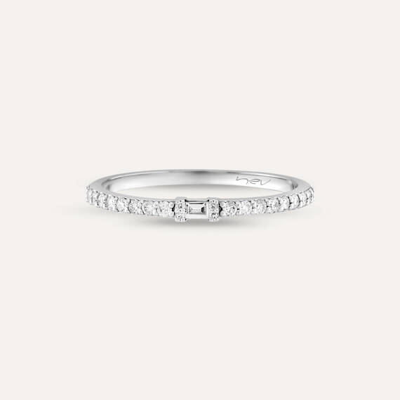0.24 CT Baguette Cut Diamond White Gold Ring - 6