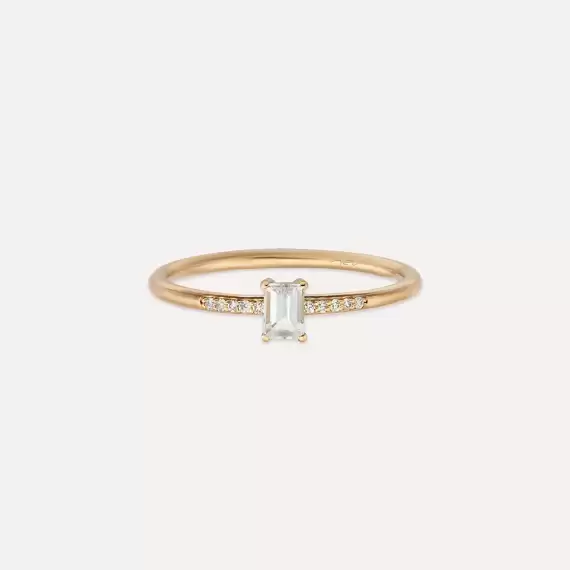 0.25 CT Baguette Cut Diamond Rose Gold Ring - 4