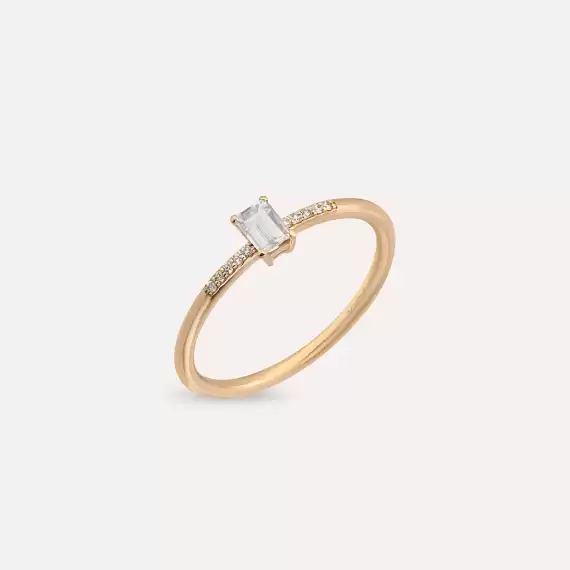 0.25 CT Baguette Cut Diamond Rose Gold Ring - 3