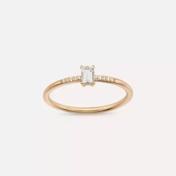 0.25 CT Baguette Cut Diamond Rose Gold Ring - 1