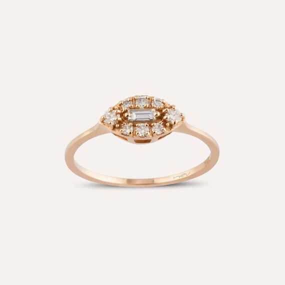 0.30 CT Baguette Cut Diamond Rose Gold Ring - 1