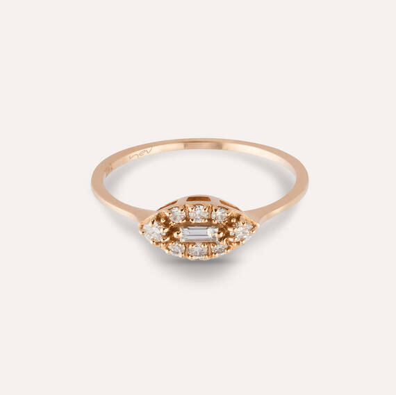 0.30 CT Baguette Cut Diamond Rose Gold Ring - 6