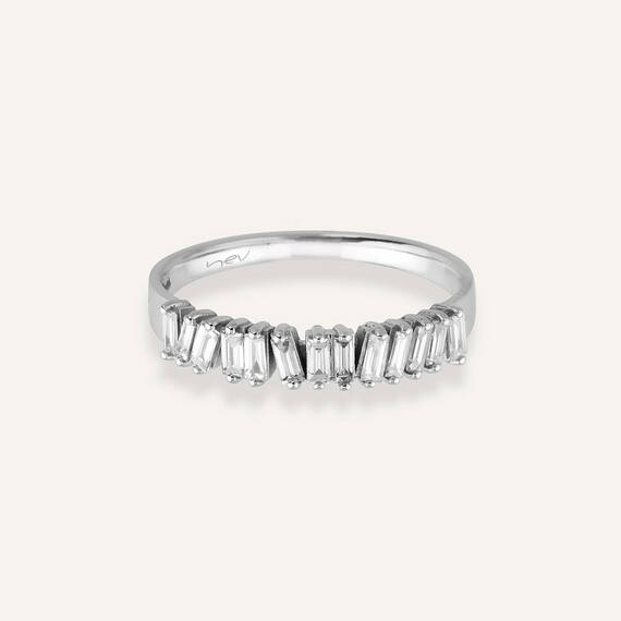 0.35 CT Baguette Cut Diamond White Gold Ring - 3