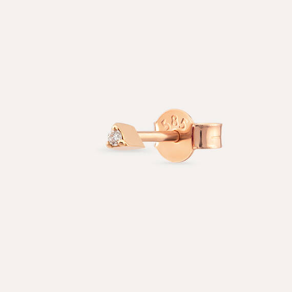 0.01 CT Diamond Rose Gold Mini Single Earring - 1