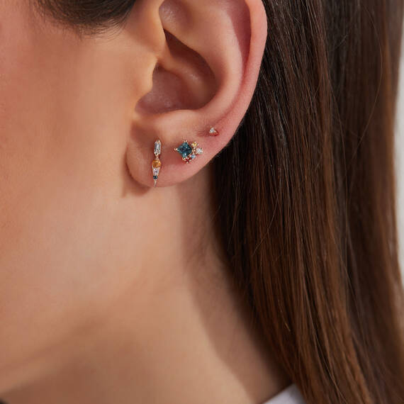 0.01 CT Diamond Rose Gold Mini Single Earring - 5