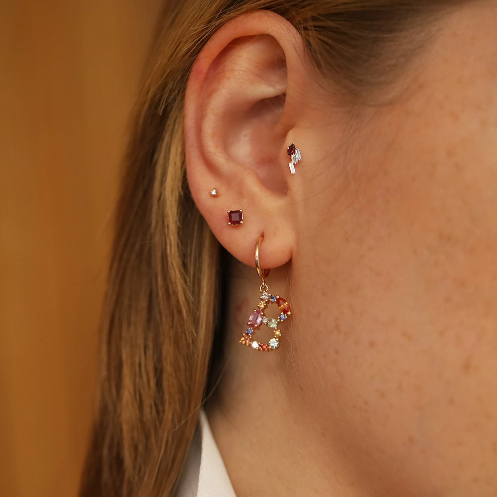 0.01 CT Diamond Rose Gold Mini Single Earring - 2