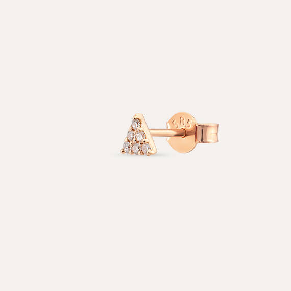 0.04 CT Diamond Rose Gold Mini Single Earring - 1