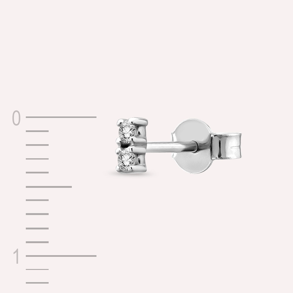 0.04 CT Diamond White Gold Single Earring - 3