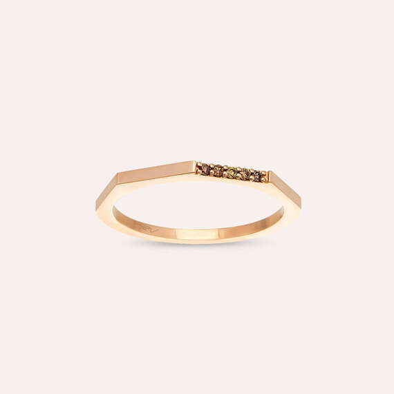 0.05 CT Brown Diamond Rose Gold Ring - 2