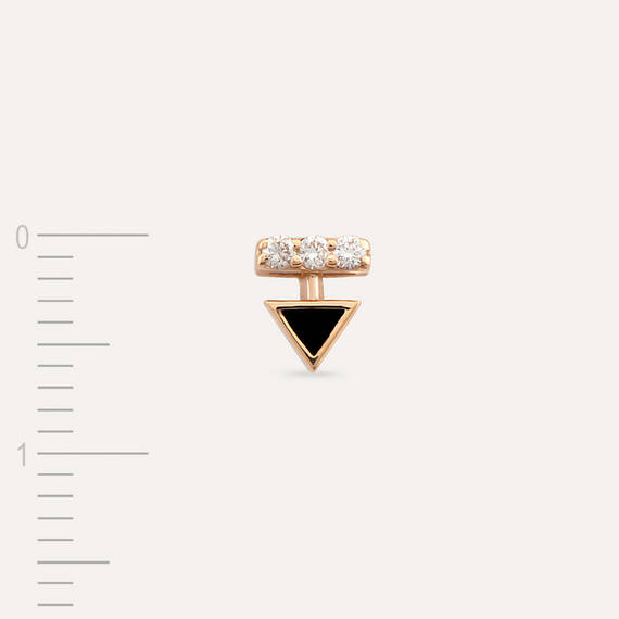 0.05 CT Diamond Black Enamel Single Earring - 4