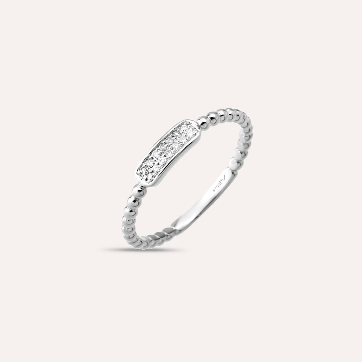 Plain Diamond White Gold Ring
