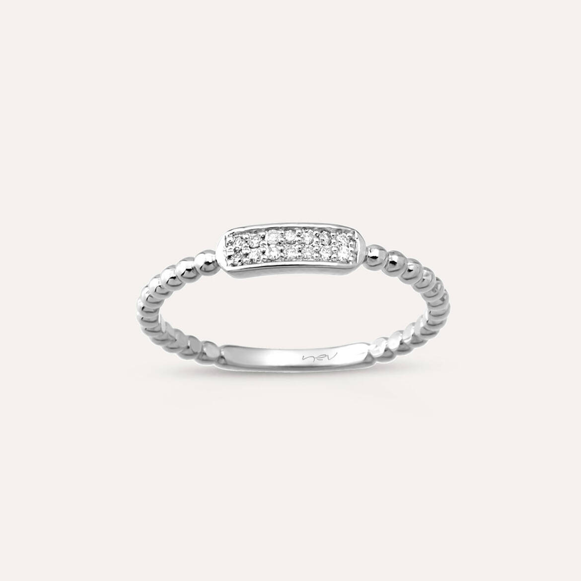 Plain Diamond White Gold Ring