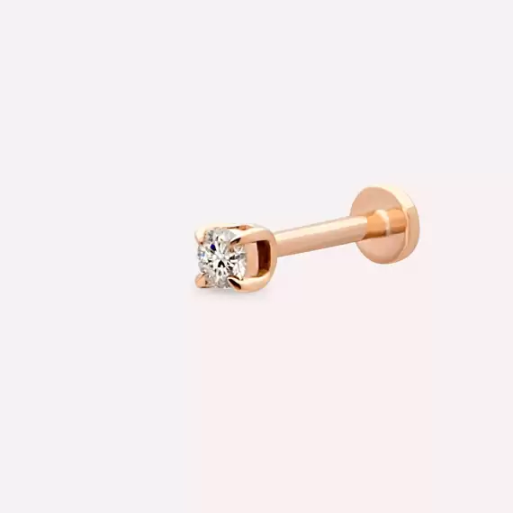 0.05 CT Diamond Rose Gold Solitaire Piercing - 1