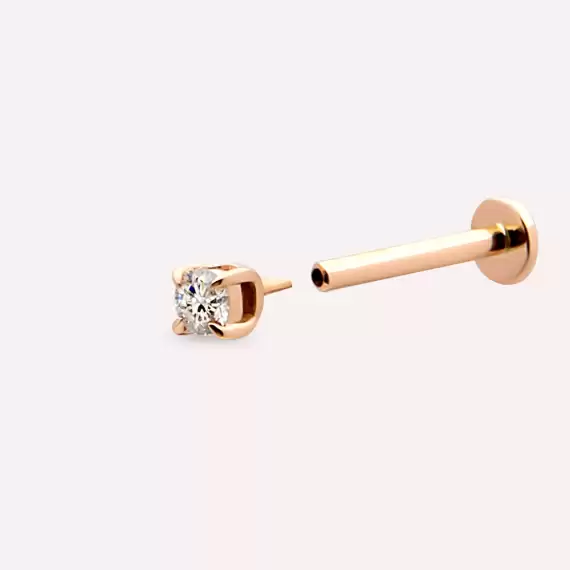 0.05 CT Diamond Rose Gold Solitaire Piercing - 4