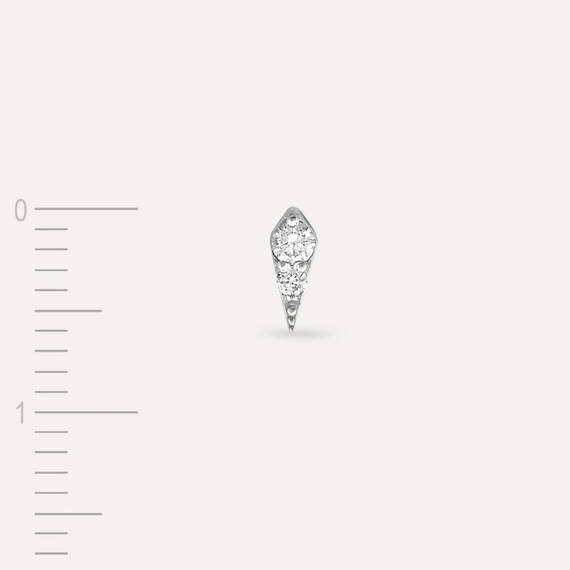 0.05 CT Diamond White Gold Mini Single Earring - 4