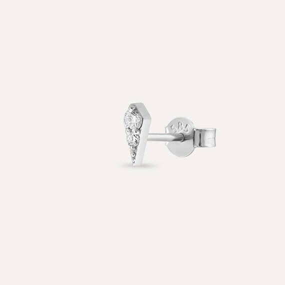 0.05 CT Diamond White Gold Mini Single Earring - 1