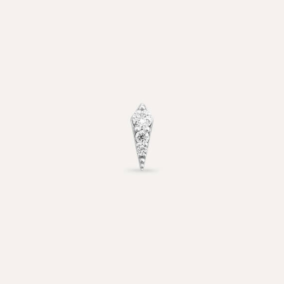 0.06 CT Diamond White Gold Mini Single Earring - 4