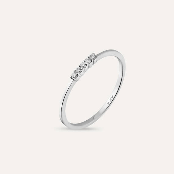 Lena 0.06 CT Diamond White Gold Ring - 1