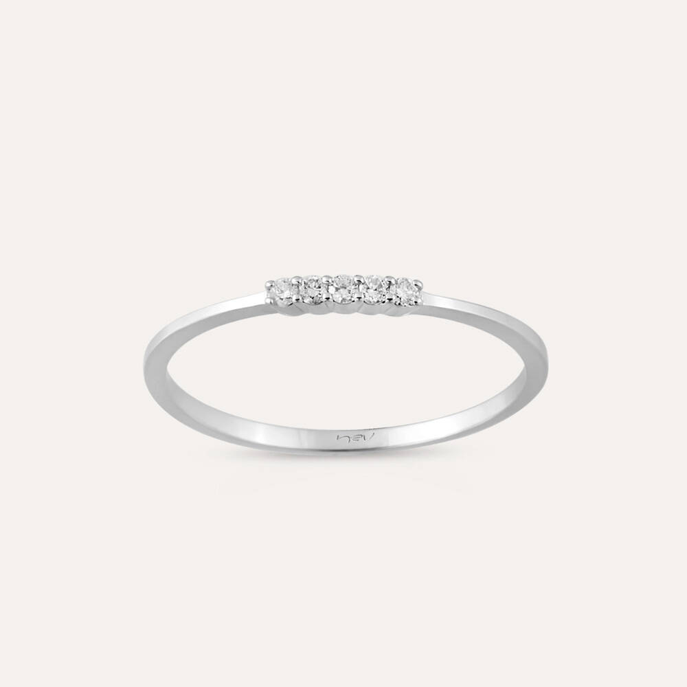 Lena 0.06 CT Diamond White Gold Ring