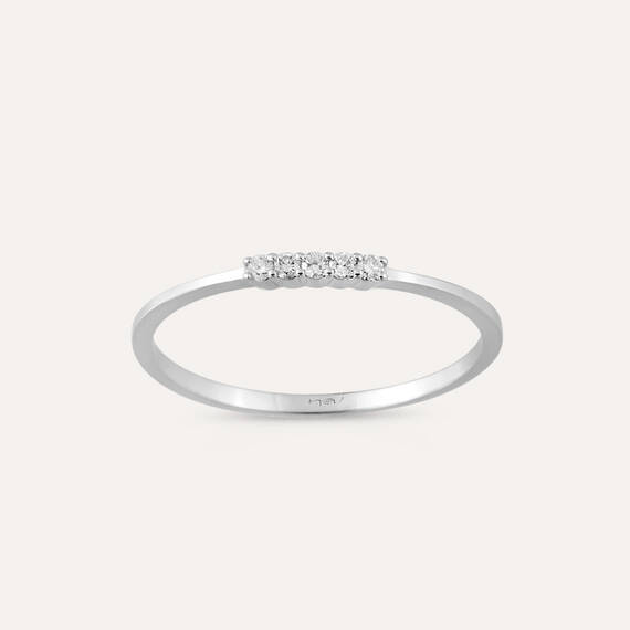 Lena 0.06 CT Diamond White Gold Ring - 3