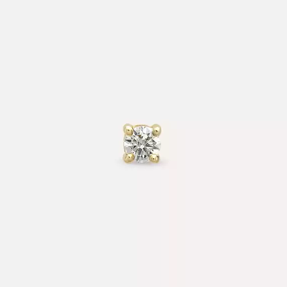 0.06 CT Diamond Yellow Gold Solitaire Piercing - 4