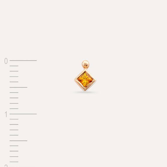 0.07 CT Yellow Sapphire Rose Gold Mini Single Earring - 3