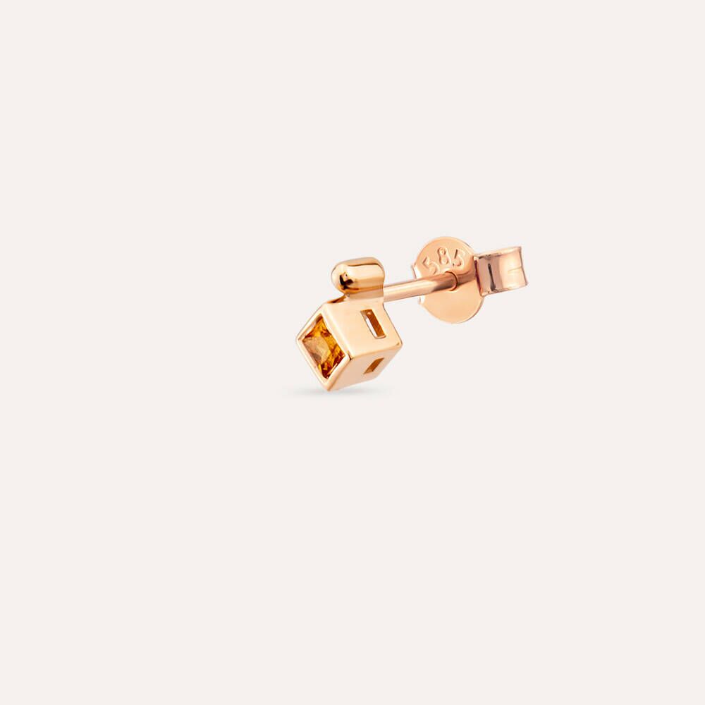 0.07 CT Yellow Sapphire Rose Gold Mini Single Earring
