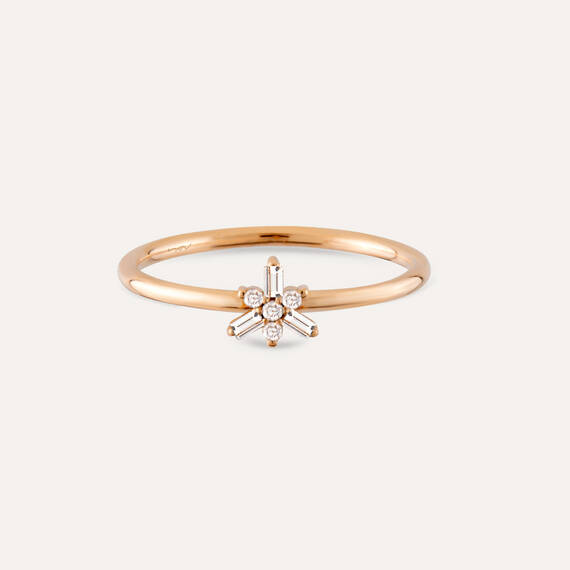 0.08 CT Baguette Cut Diamond Rose Gold Ring - 6