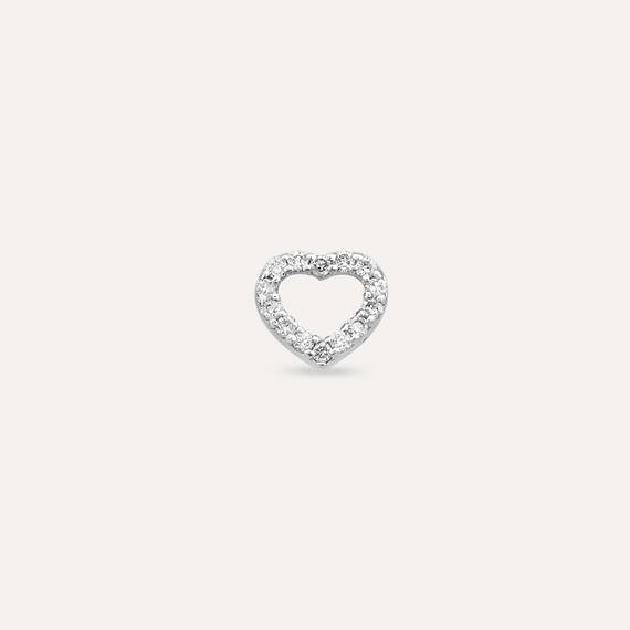 0.09 CT Diamond White Gold Single Earring - 4