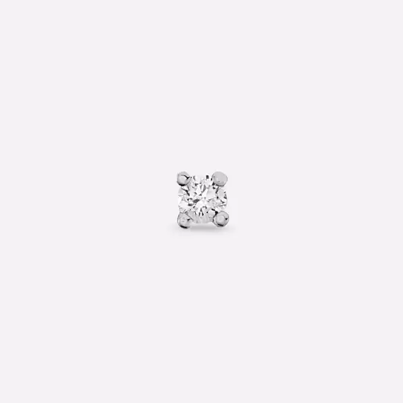 0.09 CT Diamond White Gold Solitaire Single Earring - 4