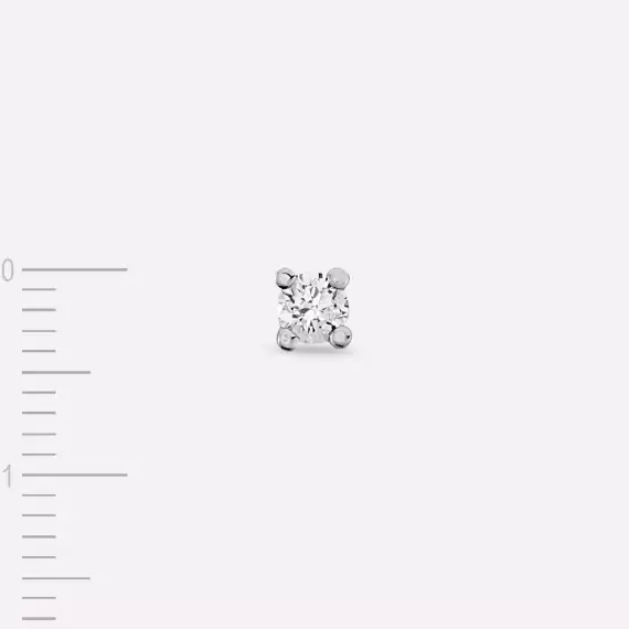 0.09 CT Diamond White Gold Solitaire Single Earring - 5