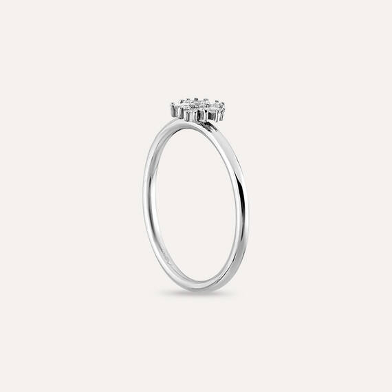 0.11 CT Baguette Cut Diamond White Gold Minimal Ring - 5