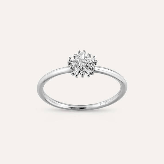 0.11 CT Baguette Cut Diamond White Gold Minimal Ring - 3