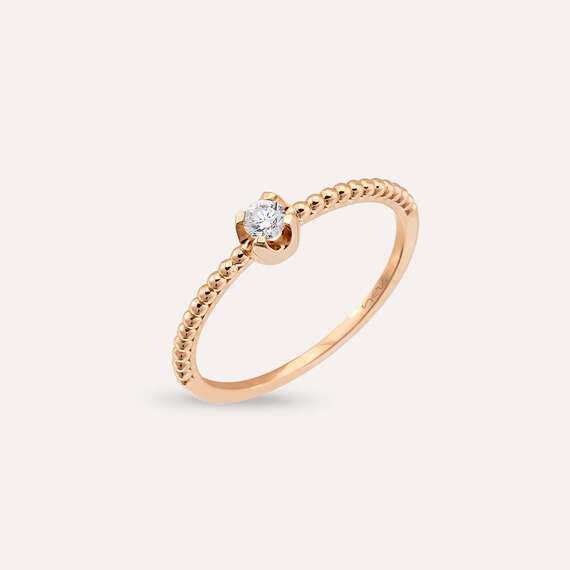 0.11 CT Diamond Rose Gold Ring - 2