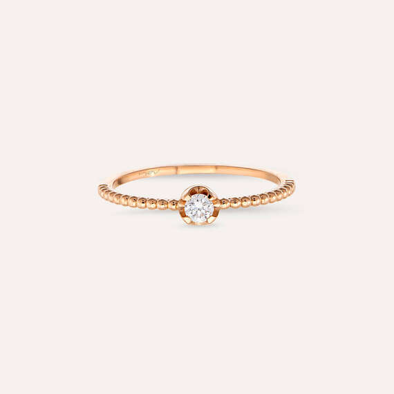 0.11 CT Diamond Rose Gold Ring - 4