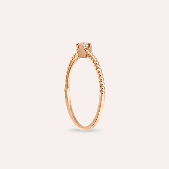 0.11 CT Diamond Rose Gold Ring - 5