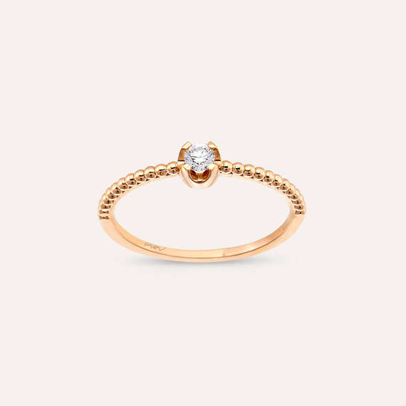 0.11 CT Diamond Rose Gold Ring - 1