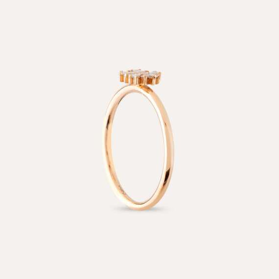 0.12 CT Baguette Cut Diamond Rose Gold Ring - 6