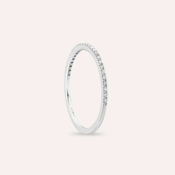 0.12 CT Diamond White Gold Half Eternity Ring - 7