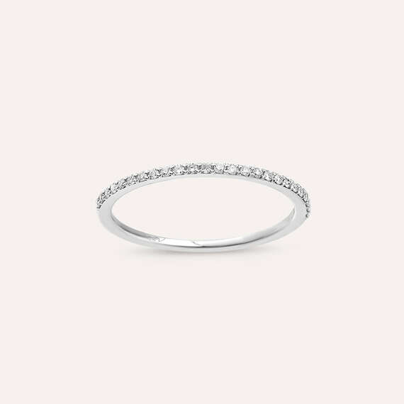 Split 0.12 CT Diamond White Gold Half Eternity Ring - 1