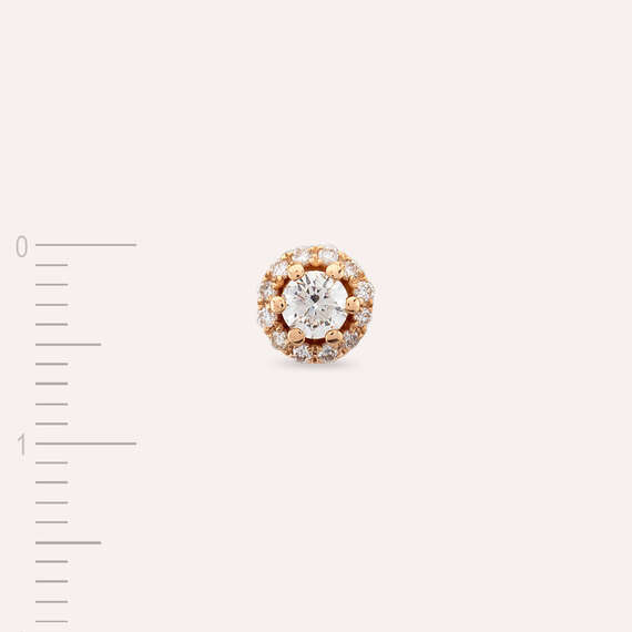 0.14 CT Diamond Rose Gold Single Earring - 5