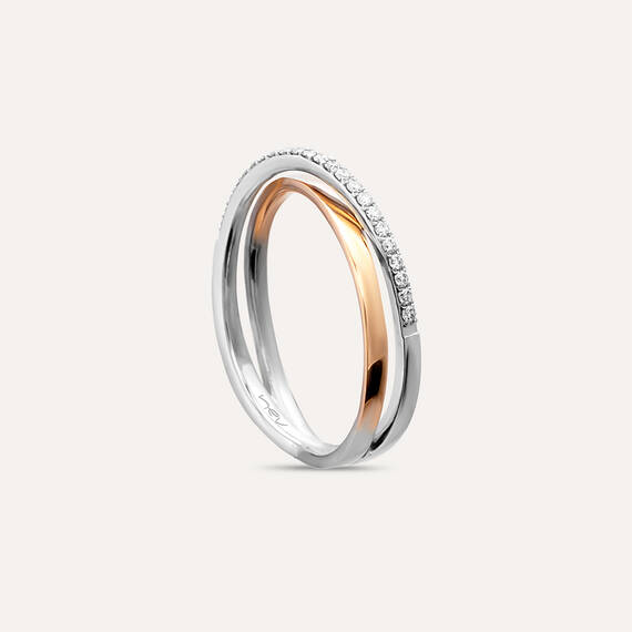 0.14 CT Diamond Rose Gold Spiral Ring - 6