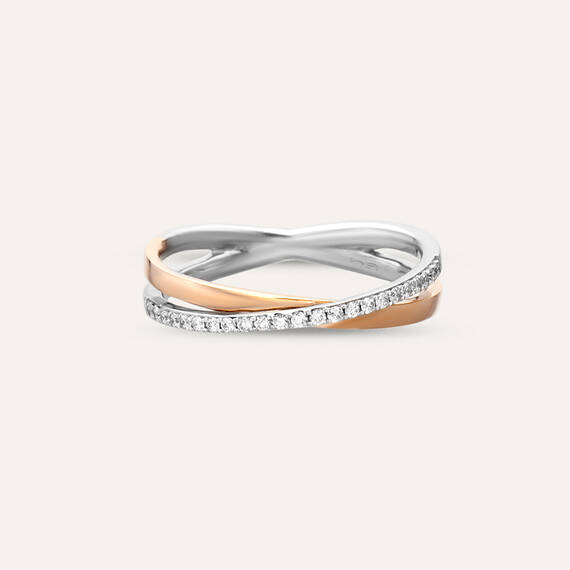 0.14 CT Diamond Rose Gold Spiral Ring - 5